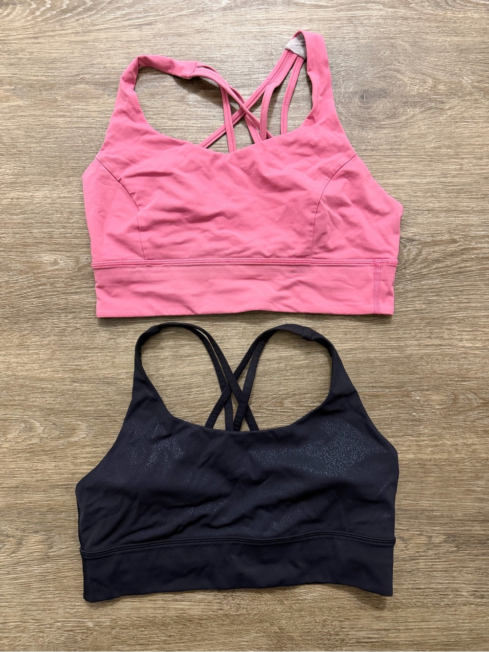 lululemon athletica Strappy Sports Bras in Pink and Black size 10 long lines